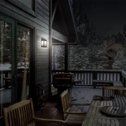 LED Solar Outdoor Wall Lantern With Frost Panel - Techko Maid -Famous Lighting Store GUEST 56ecac4c 6eb4 4b91 b640 d841efd3cab6