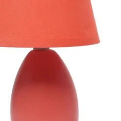 9.45" Petite Ceramic Oblong Bedside Table Desk Lamp With Matching Tapered Drum Shade Orange - Creekwood Home -Famous Lighting Store GUEST 570b7494 2445 47c9 98cf 9ce213140af8