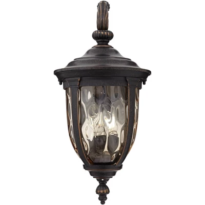 John Timberland Bellagio Vintage Rustic Outdoor Wall Light Fixture Bronze Downbridge 20 1/2" Champagne Hammered Glass For Post Exterior Barn House 4 John Timberland Bellagio Vintage Rustic Outdoor Wall Light Fixture Bronze Downbridge 20 1/2" Champagne Hammered Glass For Post Exterior Barn House - Image 4