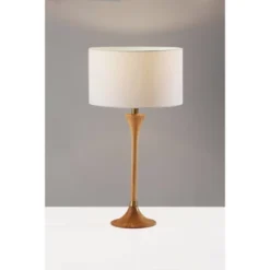 Rebecca Table Lamp Natural Rubberwood With Antique Brass Accent - Adesso -Famous Lighting Store GUEST 592b5944 1ae0 458d 8b63 267c10df1335