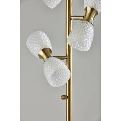 Nina Floor Lamp Antique Brass (Includes LED Light Bulb) - Adesso 2 Nina Floor Lamp Antique Brass (Includes LED Light Bulb) - Adesso - Image 2