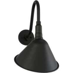 Franklin Iron Works Neihart Rustic Farmhouse Outdoor Barn Light Fixture Black Curving Gooseneck 18" For Post Exterior Barn Deck House Porch Yard Patio -Famous Lighting Store GUEST 5c3630da 517e 4a46 b495 149a4114cec1