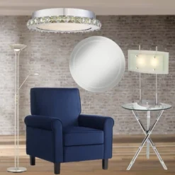 Possini Euro Design Charles Street Modern Desk Lamp 23" High Chrome Satin Nickel Frosted Slump Glass Shade For Bedroom Living Room Bedside Nightstand -Famous Lighting Store GUEST 5d3ac182 d3e8 4454 a5fa bd8664356ef1