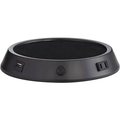 360 Lighting Modern Table Lamp With Dimmable USB And Outlet Workstation Base 24.5" High Bronze Tan Fabric Cylinder For Living Room Desk Bedroom 2 360 Lighting Modern Table Lamp With Dimmable USB And Outlet Workstation Base 24.5" High Bronze Tan Fabric Cylinder For Living Room Desk Bedroom - Image 2