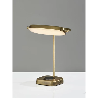 Radley Charge Desk Lamp With Smart Switch Antique Brass (Includes LED Light Bulb) - Adesso 1 Radley Charge Desk Lamp With Smart Switch Antique Brass (Includes LED Light Bulb) - Adesso