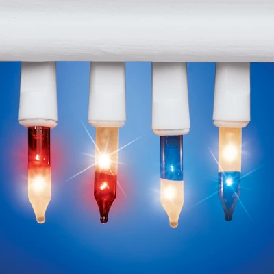 Collections Etc Set Of 70 Patriotic LED Lighted Bulb String Lights 2 Collections Etc Set Of 70 Patriotic LED Lighted Bulb String Lights - Image 2