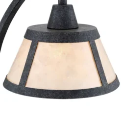 Franklin Iron Works Oak Rustic Farmhouse Desk Table Lamp 22" High Gray With USB And AC Power Outlet In Base Wash Mica Shade For Bedroom Living Room -Famous Lighting Store GUEST 6618ab13 a268 4154 ba6f 1b1ed5954b63