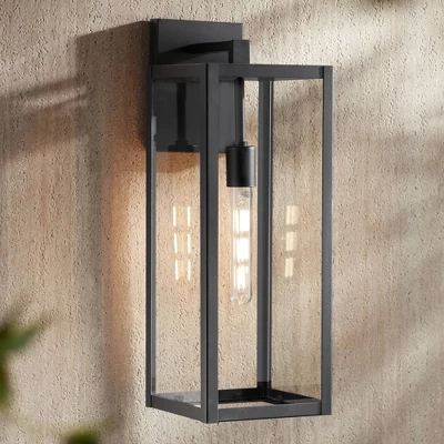 John Timberland Titan Modern Outdoor Wall Light Fixture Mystic Black 20" Clear Glass For Post Exterior Barn Deck House Porch Yard Patio Home Outside 1 John Timberland Titan Modern Outdoor Wall Light Fixture Mystic Black 20" Clear Glass For Post Exterior Barn Deck House Porch Yard Patio Home Outside