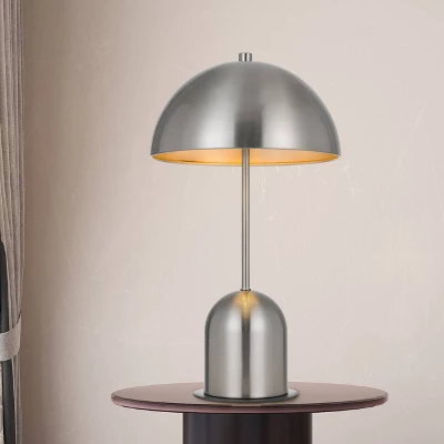 30" Peppa Metal Accent Lamp With Dome Shape Shade Brushed Steel - Cal Lighting 2 30" Peppa Metal Accent Lamp With Dome Shape Shade Brushed Steel - Cal Lighting - Image 2