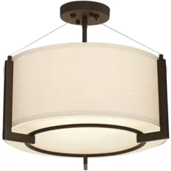 Possini Euro Design Stinson Modern Ceiling Light Semi Flush Mount Fixture 17 1/4" Wide Bronze 3-Light Linen Drum Shade For Bedroom Kitchen Living Room 11 Possini Euro Design Stinson Modern Ceiling Light Semi Flush Mount Fixture 17 1/4" Wide Bronze 3-Light Linen Drum Shade For Bedroom Kitchen Living Room -Famous Lighting Store GUEST 693e4b1b 0803 44f6 9c27 e7bc518b632b