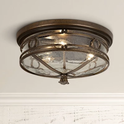 John Timberland Beverly Drive Rustic Flush Mount Outdoor Ceiling Light Bronze 7" Clear Seedy Glass For Post Exterior Barn Deck House Porch Yard Patio 1 John Timberland Beverly Drive Rustic Flush Mount Outdoor Ceiling Light Bronze 7" Clear Seedy Glass For Post Exterior Barn Deck House Porch Yard Patio