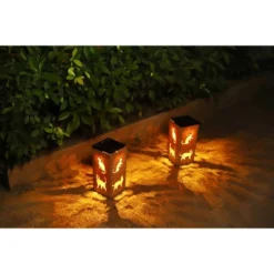 Techko Maid LED Solar 10.8" Portable Cat Cut Out Decorative Outdoor Lantern Clear -Famous Lighting Store GUEST 6cd94b3d 430c 4056 8017 a425fb66a082