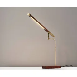 LED Barrett Desk Lamp Walnut/Brass (Includes LED Light Bulb) - Adesso -Famous Lighting Store GUEST 6f87b457 8dc4 474d 9346 4f33254317e6