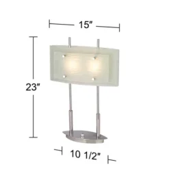 Possini Euro Design Charles Street Modern Desk Lamp 23" High Chrome Satin Nickel Frosted Slump Glass Shade For Bedroom Living Room Bedside Nightstand -Famous Lighting Store GUEST 72f5eda7 e445 4ef1 bab7 c99c49fe11e9