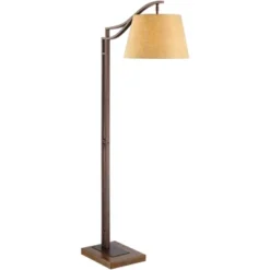 Franklin Iron Works Tahoe Rustic Industrial Downbridge Arc Floor Lamp 60" Tall Bronze Metal Faux Leather Empire Shade For Living Room Reading Bedroom -Famous Lighting Store GUEST 73942368 bb6f 4a87 8ab7 ec98e041e09d