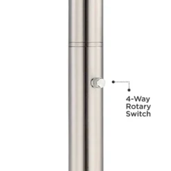 Possini Euro Design Light Blaster Art Deco Torchiere Floor Lamp 72 1/2" Tall Brushed Nickel LED Frosted Glass Bowl Shade For Living Room Bedroom House -Famous Lighting Store GUEST 739e6cc9 5288 4837 b117 bf279c8a9867