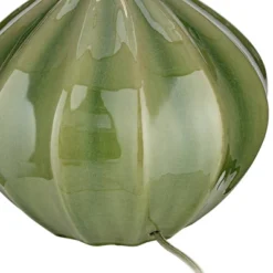 360 Lighting Modern Table Lamp With USB Charging Port 20.5" High Green Ribbed Ceramic Oatmeal Fabric Drum Shade For Bedroom Desk (Color May Vary) -Famous Lighting Store GUEST 753399ec 6a90 40ec 9e02 fb3b257e4c6c