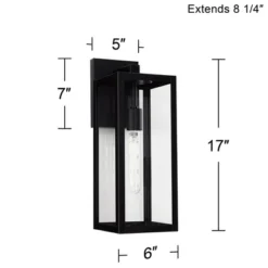 John Timberland Titan Modern Outdoor Wall Light Fixtures Set Of 2 Mystic Black Rectangular Frame 17" Clear Glass For Post Exterior Barn -Famous Lighting Store GUEST 7688985c 0ed1 4e86 af52 74428e1347bd