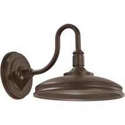 Minka Lavery Farmhouse Rustic Outdoor Barn Light Fixture Textured Bronze LED 8 3/4" For Post Exterior Deck House Porch Yard Patio