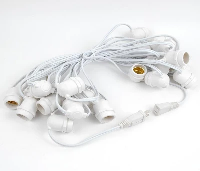Novelty Lights Edison Outdoor String Lights With 25 In-Line Sockets White Wire 37.5 Feet 2 Novelty Lights Edison Outdoor String Lights With 25 In-Line Sockets White Wire 37.5 Feet - Image 2