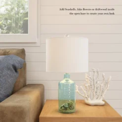 Hastings Home Blue Glass Open Base Table Lamp With LED Bulb And Modern Shade For Coastal, Nautical, And Rustic Cottage Styles 12 Hastings Home Blue Glass Open Base Table Lamp With LED Bulb And Modern Shade For Coastal, Nautical, And Rustic Cottage Styles -Famous Lighting Store GUEST 79ac98dc 0011 4740 86d1 d9577504ee8c