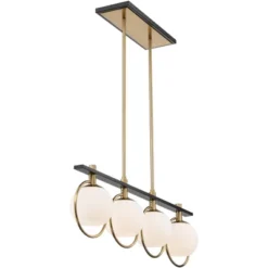Possini Euro Design Carlyn Brass Black Linear Island Pendant Chandelier 33" Wide Modern White Glass Shade 4-Light LED Fixture For Dining Room Kitchen 13 Possini Euro Design Carlyn Brass Black Linear Island Pendant Chandelier 33" Wide Modern White Glass Shade 4-Light LED Fixture For Dining Room Kitchen -Famous Lighting Store GUEST 7b723cfb 4a18 401d 8111 b6d8a9faf61f