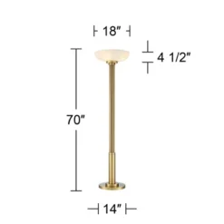 Possini Euro Design Modern Torchiere Floor Lamp 70" Tall Warm Antique Gold Metal Glass Shade For Living Room Reading Bedroom Office Uplight -Famous Lighting Store GUEST 7bdc77bc 79d5 466a 871f 3a2fced46fbb