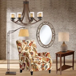 Franklin Iron Works Tahoe Rustic Industrial Downbridge Arc Floor Lamp 60" Tall Bronze Metal Faux Leather Empire Shade For Living Room Reading Bedroom -Famous Lighting Store GUEST 7f0f79ac efc3 4b81 90e5 eb3bf86d5c55