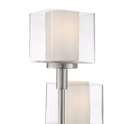 Possini Euro Design Athena Modern Floor Lamp 72" Tall Brushed Nickel 4 Light Tree Clear Outer Opal Inner Double Glass Shade For Living Room Bedroom 2 Possini Euro Design Athena Modern Floor Lamp 72" Tall Brushed Nickel 4 Light Tree Clear Outer Opal Inner Double Glass Shade For Living Room Bedroom - Image 2