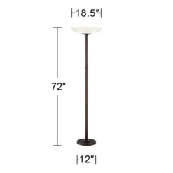Possini Euro Design Meridian Light Blaster Modern Torchiere Floor Lamp 72" Tall Oil Rubbed Bronze LED Frosted Glass Shade For Living Room Bedroom Home -Famous Lighting Store GUEST 803ecb5f e771 4b8e 9668 cee840e07fb2