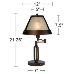 Franklin Iron Works Samuel Industrial Desk Lamps 21 1/4" High Set Of 2 Bronze Swing Arm With USB Charging Port Natural Mica Shade For Living Room Home 11 Franklin Iron Works Samuel Industrial Desk Lamps 21 1/4" High Set Of 2 Bronze Swing Arm With USB Charging Port Natural Mica Shade For Living Room Home -Famous Lighting Store GUEST 8246ff58 8970 4ed8 84de cc74c2ec4966