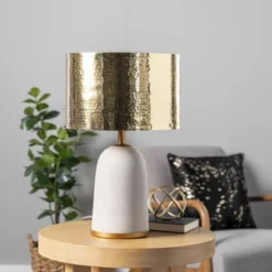 NuLOOM Monroe Concrete & Iron 25" Table Lamp Lighting - Brass 25" H X 14" W X 14" D -Famous Lighting Store GUEST 86c738f9 b7b0 4589 b289 95b553e45f11