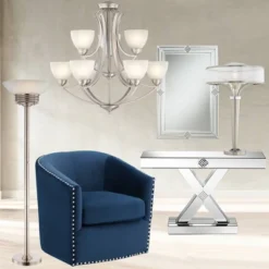 Possini Euro Design Light Blaster Art Deco Torchiere Floor Lamp 72 1/2" Tall Brushed Nickel LED Frosted Glass Bowl Shade For Living Room Bedroom House -Famous Lighting Store GUEST 88f5ad87 298f 4400 b696 842a2a774880