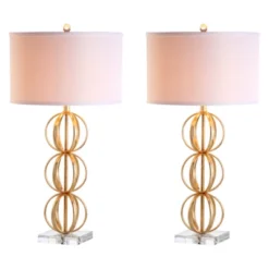 (Set Of 2) 29" Annistyn Table Lamp Brass Gold (Includes LED Light Bulb) - Safavieh