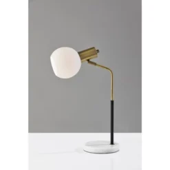Corbin Desk Lamp Antique Brass Black - Adesso