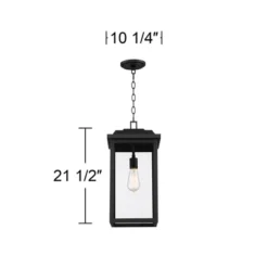 John Timberland Eastcrest Modern Outdoor Hanging Light Textured Black 21 1/2" Clear Glass For Post Exterior Barn Deck House Porch Yard Patio Outside -Famous Lighting Store GUEST 8b8cfd8f ebb8 4e22 adca c1a73a02066e