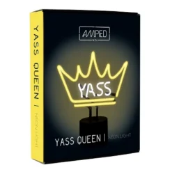 Amped Co 11.3" X 9.75" Neon Desk YASS QUEEN Neon Light Novelty Desk Lamp, Yellow And White Glow -Famous Lighting Store GUEST 8e488df2 0aeb 4bb3 85ae 415bbfd325a6