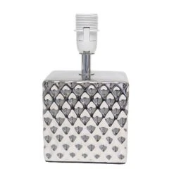 11.81" Tall Petite Hammered Square Bedside Table Desk Lamp With White Fabric Shade Silver - Simple Designs -Famous Lighting Store GUEST 8ecdb11f 2867 459e 8d8b 06491f042972