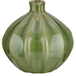 360 Lighting Modern Table Lamp With USB Charging Port 20.5" High Green Ribbed Ceramic Oatmeal Fabric Drum Shade For Bedroom Desk (Color May Vary) -Famous Lighting Store GUEST 8f194dbf 7f26 40f8 bcd4 0711d37b077e