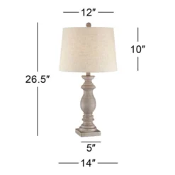 Regency Hill Regency Traditional Table Lamps 26 1/2" High Set Of 2 Beige Washed Fabric Tapered Drum Shade For Bedroom Living Room Bedside Nightstand -Famous Lighting Store GUEST 8f8f417c f6a3 4a28 a6de 3816f50b7eaa