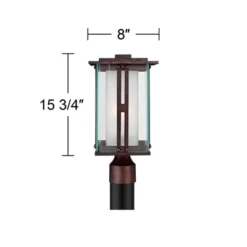 Franklin Iron Works Fallbrook Modern Industrial Post Light Bronze 15 3/4" Clear Frosted Double Glass For Exterior Barn Deck House Porch Yard Patio -Famous Lighting Store GUEST 933fbc09 f2f9 45c6 8ddd 0d4b7b2e716e