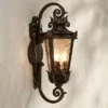 John Timberland Casa Marseille Vintage Rustic Outdoor Wall Light Fixture Bronze Scroll 21 1/2" Hammered Glass For Post Exterior Barn Deck House Porch