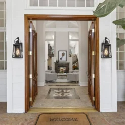 12.5" Metal/Glass "X" Outdoor Wall Lamp Black - LNC -Famous Lighting Store GUEST 95af3bde 8dcb 4a3a 9960 3b5f8223ba0c