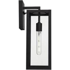 John Timberland Titan Modern Outdoor Wall Light Fixtures Set Of 2 Mystic Black Rectangular Frame 17" Clear Glass For Post Exterior Barn -Famous Lighting Store GUEST 95bc8e5b 1095 4908 ae23 9f1bfaeb0eee