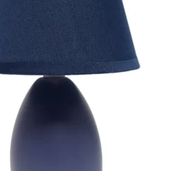 9.45" 2pk Petite Ceramic Oblong Bedside Table Desk Lamps With Matching Tapered Drum Shade Blue - Creekwood Home -Famous Lighting Store GUEST 972ea1c1 5821 4c72 9505 08cf94321427