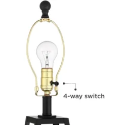 Franklin Iron Works Kacey Industrial Table Lamps 25 1/4" High Set Of 2 Dark Black With USB Charging Port LED Nightlight Peanut Shade For Bedroom Desk -Famous Lighting Store GUEST 988e1efc d516 4ad1 be96 7cd3981831f0