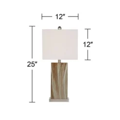 360 Lighting Connie Modern Table Lamps Set Of 2 25" High Brown Faux Marble With USB Charging Port White Rectangular Shade For Living Room Office Desk -Famous Lighting Store GUEST 99791b9b 0488 4e77 a280 94707e06cc1a