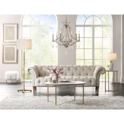 Possini Euro Design Encino Modern Tripod Floor Lamp Standing 60" Tall Brass Gold Metal Off White Fabric Drum Shade For Living Room Bedroom Office Home -Famous Lighting Store GUEST 99b49a49 5750 40e4 bac4 b9c44c312dd1