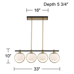 Possini Euro Design Carlyn Brass Black Linear Island Pendant Chandelier 33" Wide Modern White Glass Shade 4-Light LED Fixture For Dining Room Kitchen 14 Possini Euro Design Carlyn Brass Black Linear Island Pendant Chandelier 33" Wide Modern White Glass Shade 4-Light LED Fixture For Dining Room Kitchen -Famous Lighting Store GUEST 9db9d07e 0dff 4ca8 821a 97332964a524