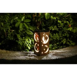 Techko Maid LED Solar 10.8" Portable Moon & Star Cut Out Decorative Outdoor Lantern Clear -Famous Lighting Store GUEST 9e1d7d2e 2e53 4d36 aa71 cf3403051f37
